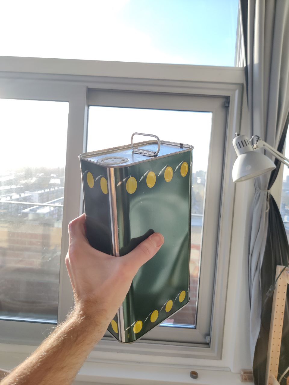 3-liter steel container of premium olive oil from Southern Italy